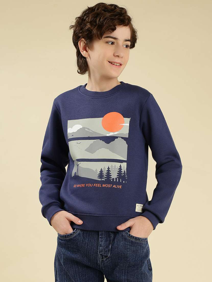 boys front print long sleeve sweatshirt