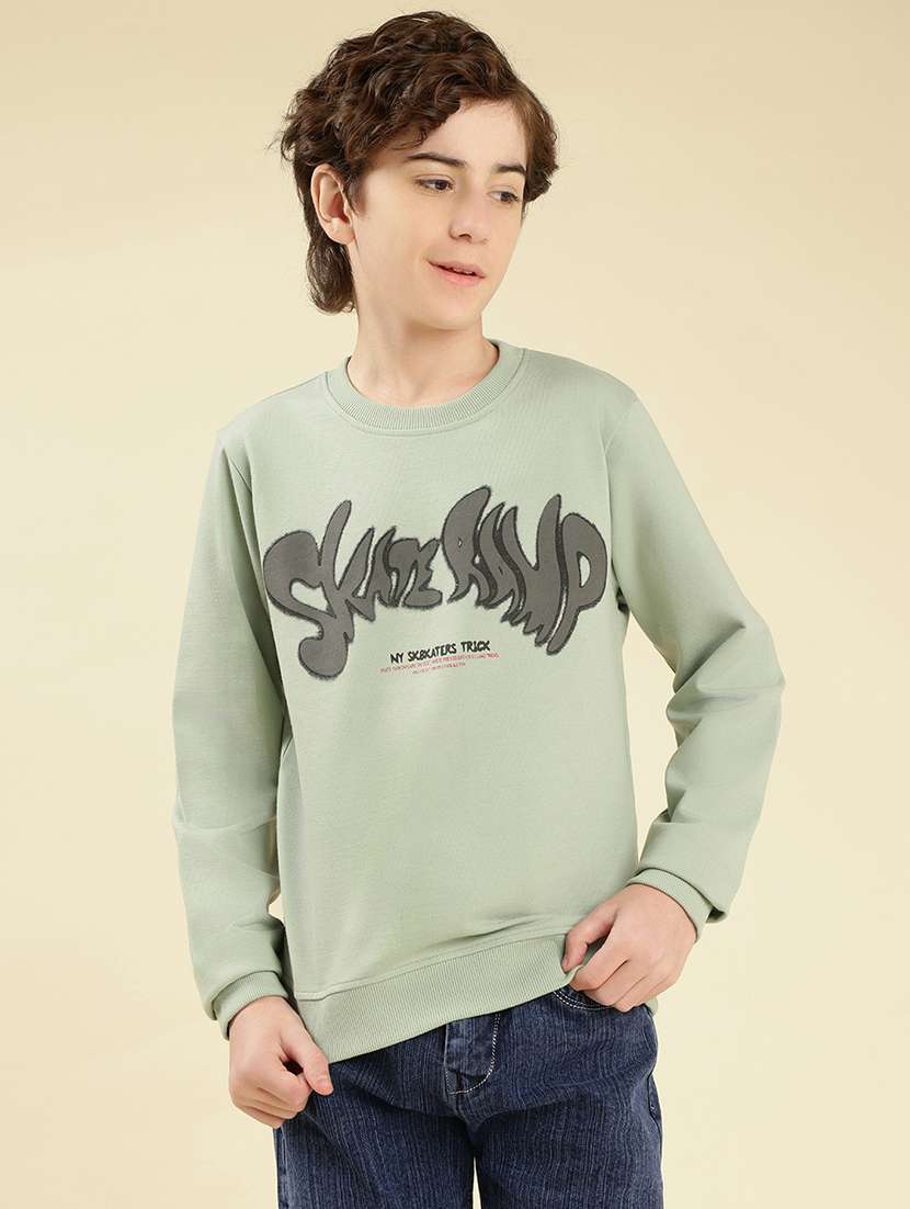 boys chest print long sleeve sweatshirt