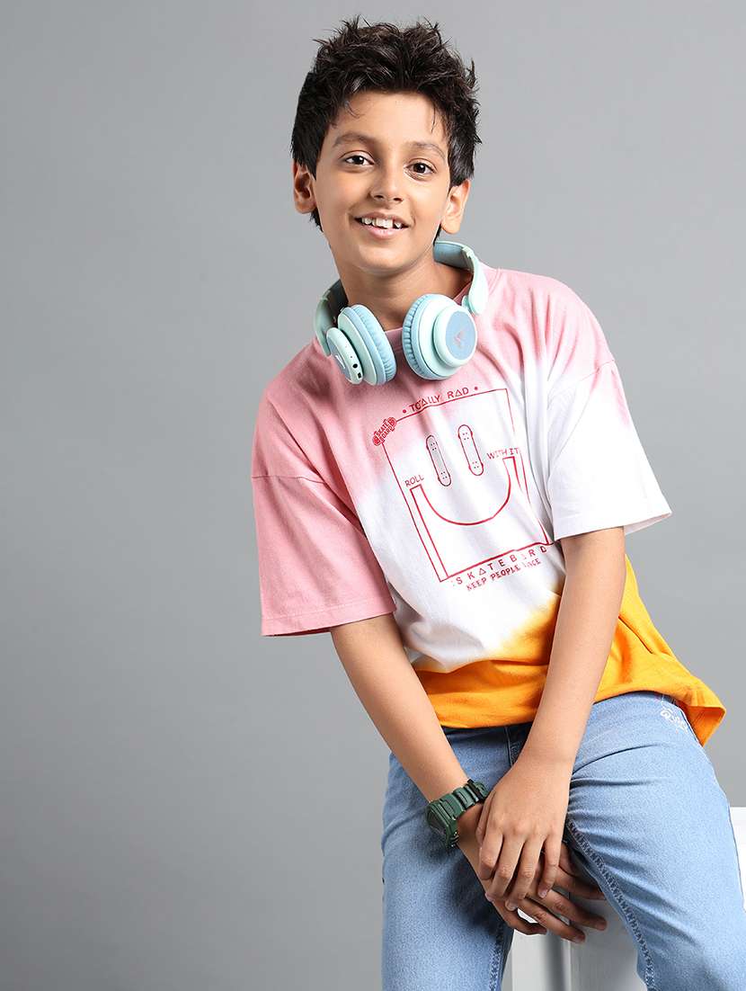 boys tie & dye short sleeve oversized t-shirt