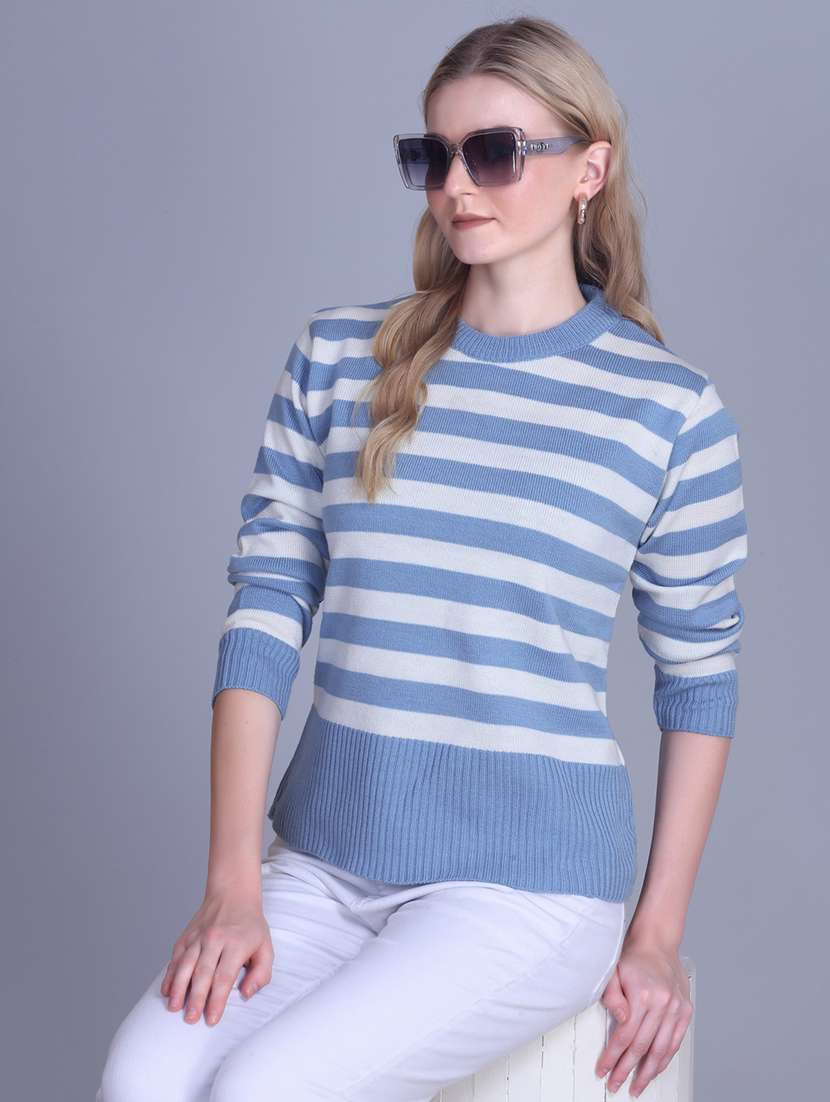 women striped long sleeve top