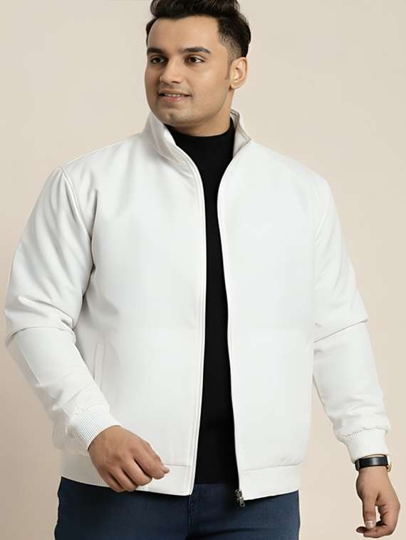 men solid long sleeve lightweight bomber jacket