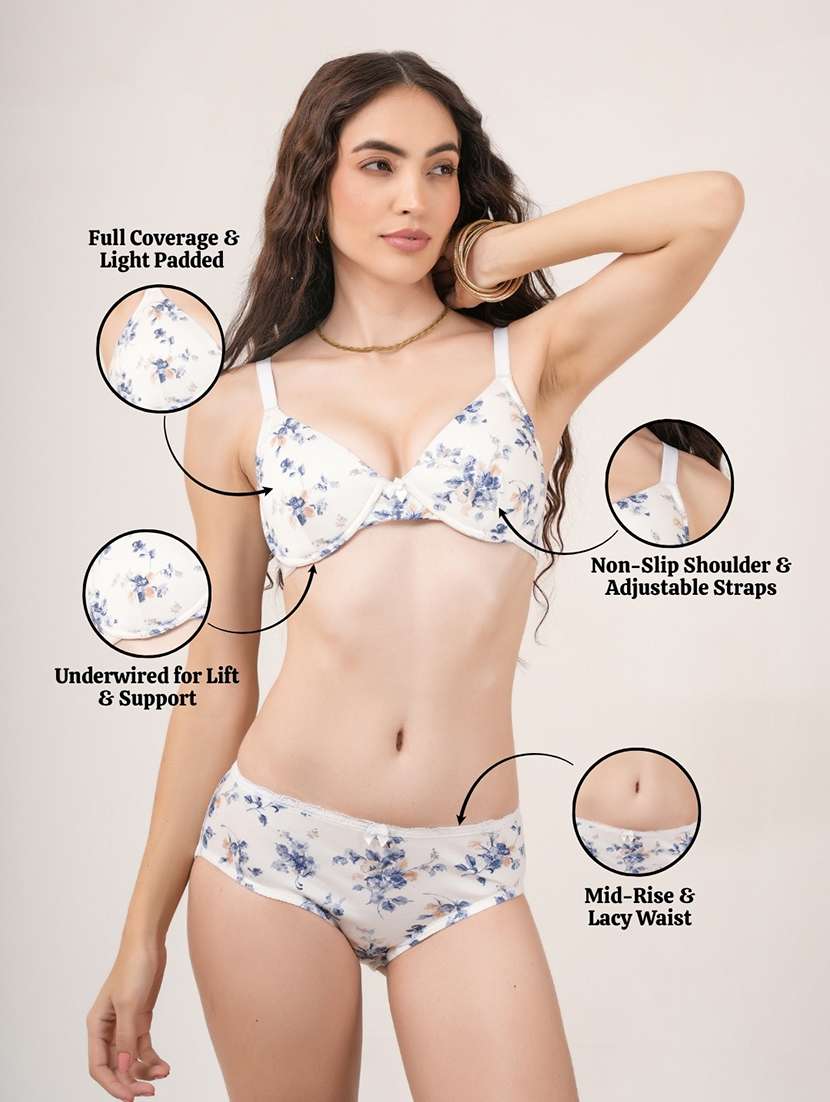 women printed bra and panty set