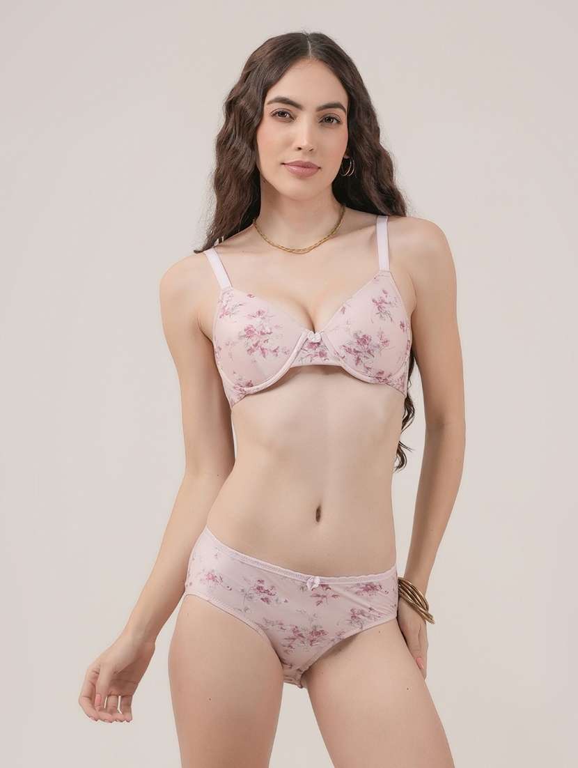 women printed bra and panty set