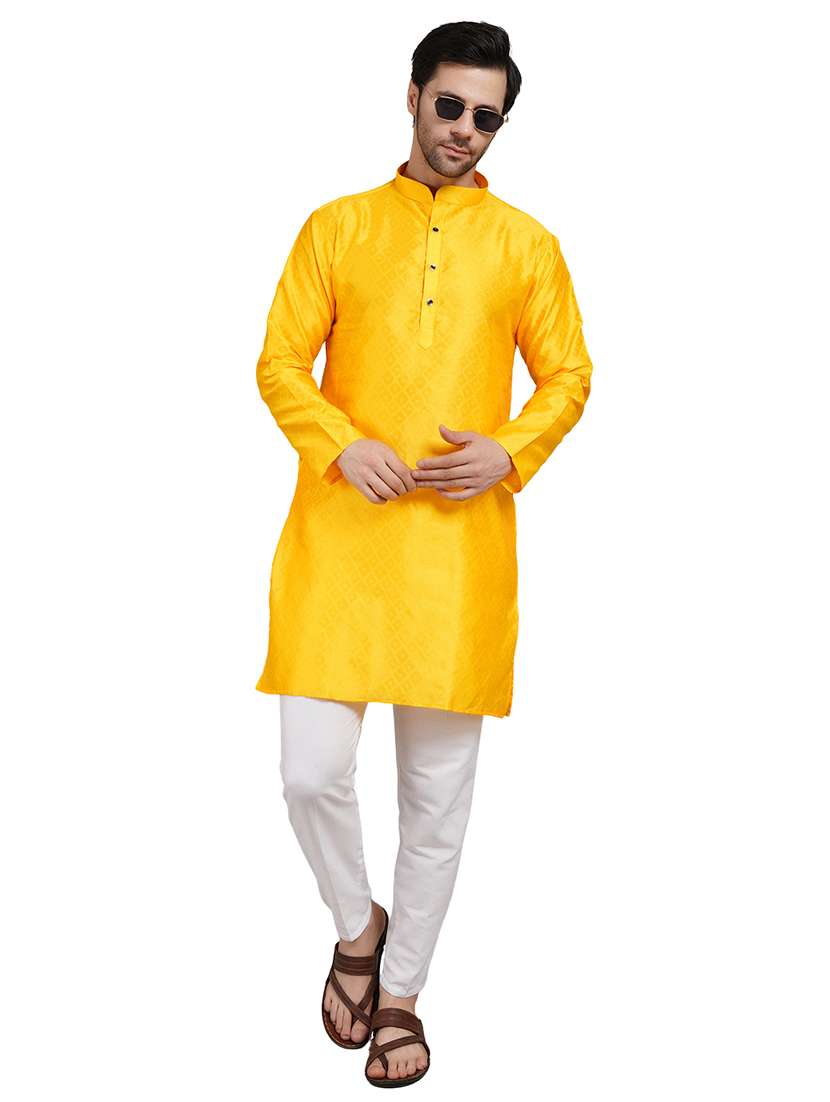 men self design mandarin neck kurta with trousers ethnic wear set