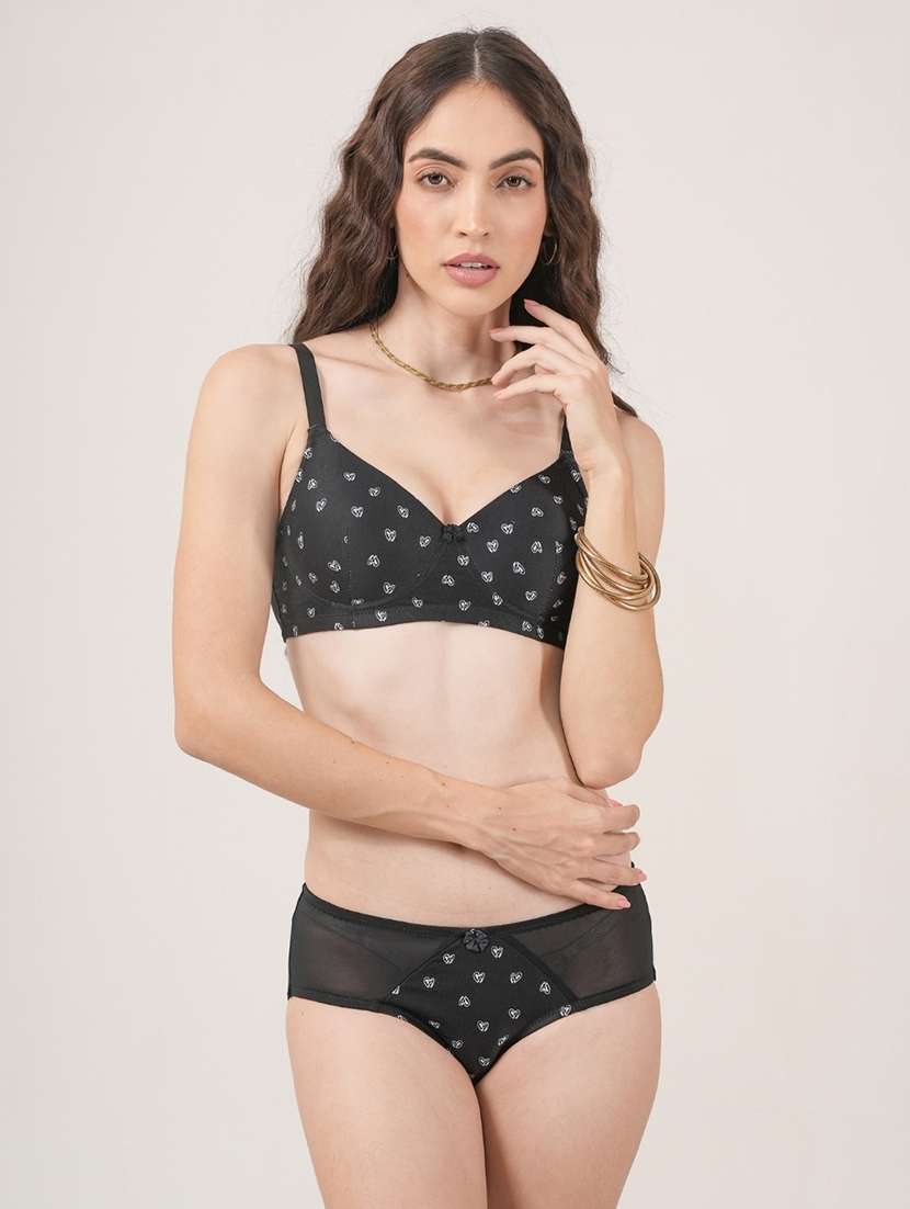 women printed bra and panty set
