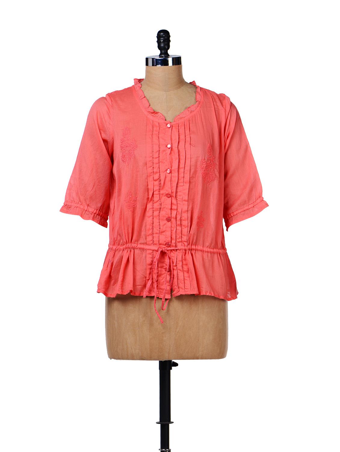 Coral Cotton Top - House Of Tantrums