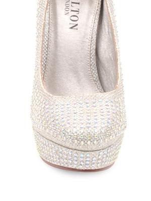 Silver Embellished Pumps - 27545 - Standard Image - 4