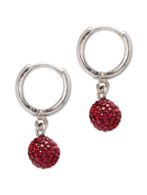 Trendy Red & Silver Earrings - 28271 - Standard Image - 1