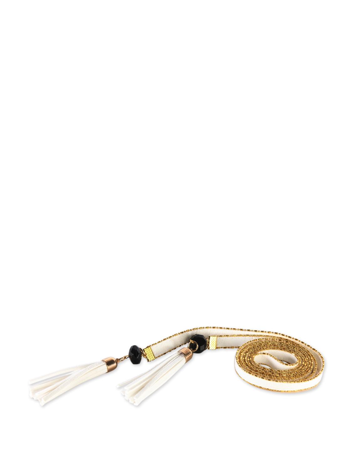 Tassled Tie-up Belt- White - Addons
