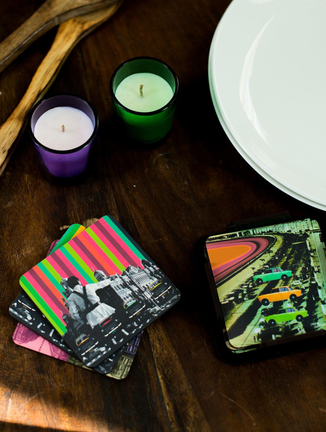 Car Rally Coasters Set Of 6 - India Circus