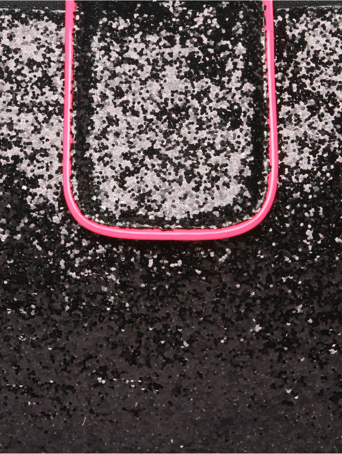 Black Sequin Clutch with Pink Piping - 47844 - Zoom Image - 4