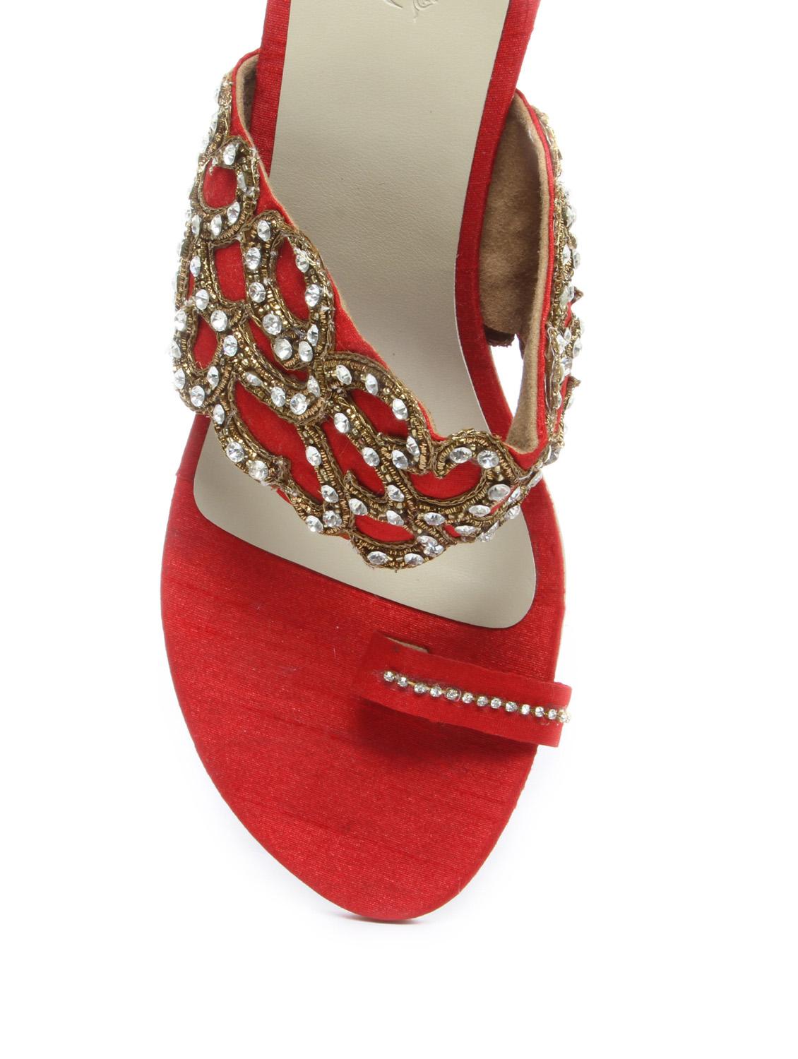 Antique Zari Work Wedges - 47876 - Zoom Image - 4