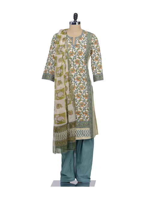 Pretty Floral Print Churidar Set - KILOL