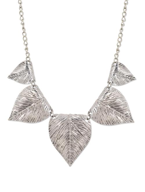 Silver 5-Leaf Pendant Necklace - YOUSHINE