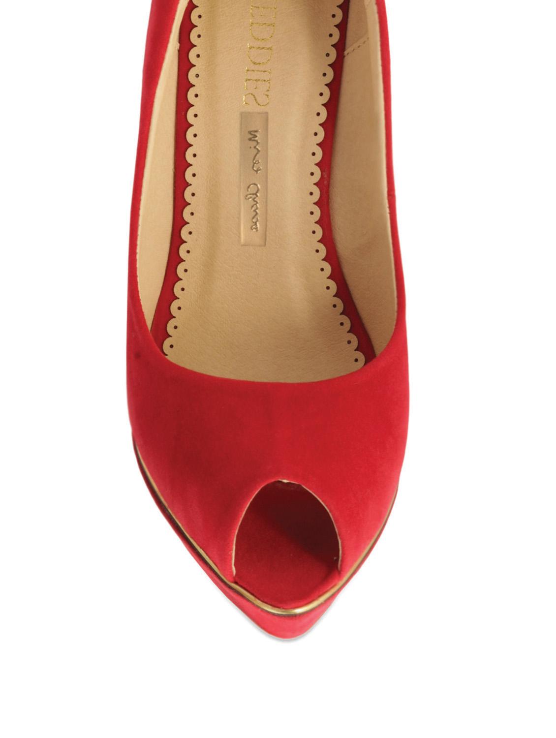 pheddies red hot peep toe suede wedges - 54904 - Zoom Image - 4