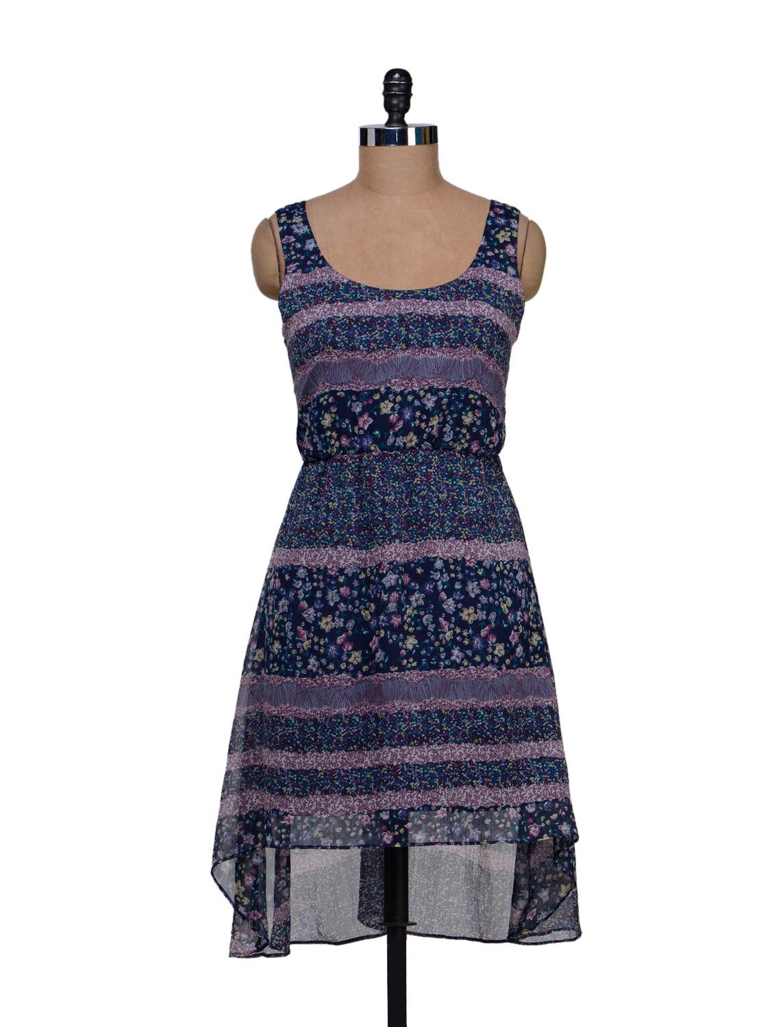 Printed Asymmetrical Dress - HERMOSEAR