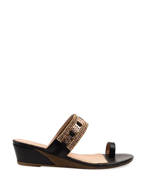 Black Flat Sandals - 57594 - Standard Image - 1