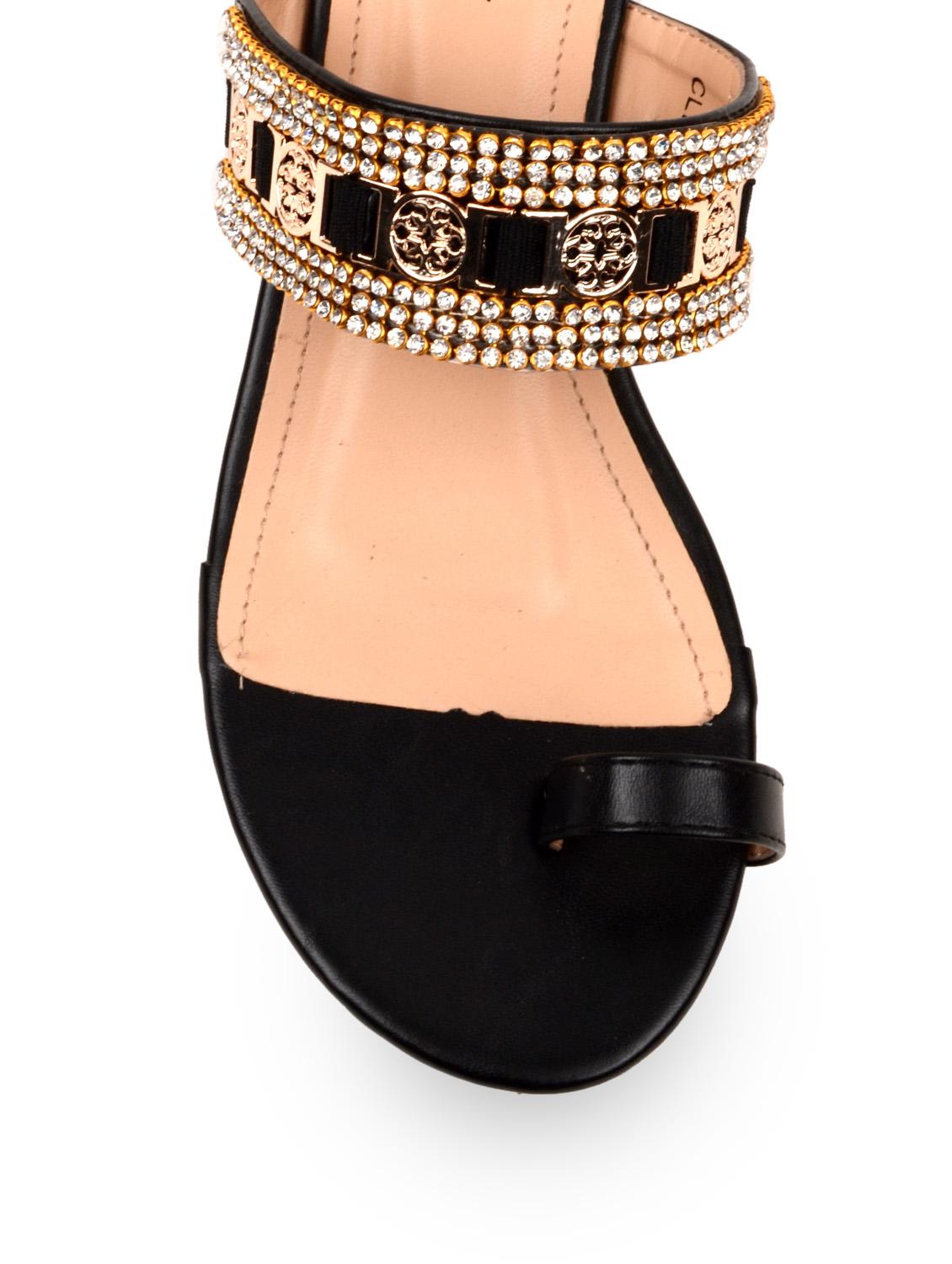 Black Flat Sandals - 57594 - Zoom Image - 4