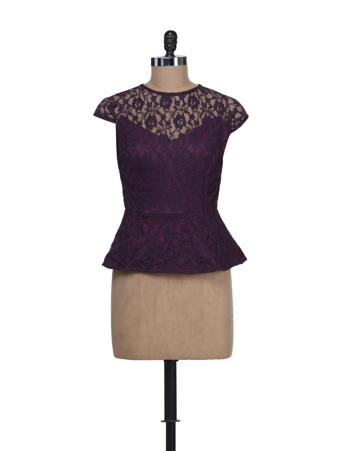 Purple Peplum Top - Liebemode