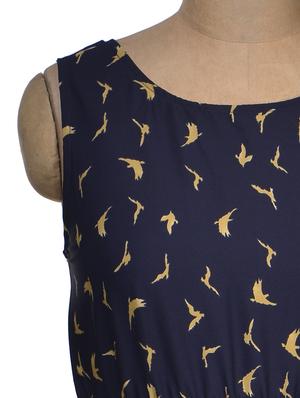 bird print navy dress - 64809 - Standard Image - 4