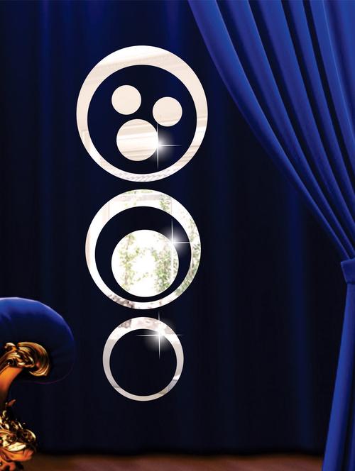 Circles In Circle 3D Mirror Sticker - Zeeshaan