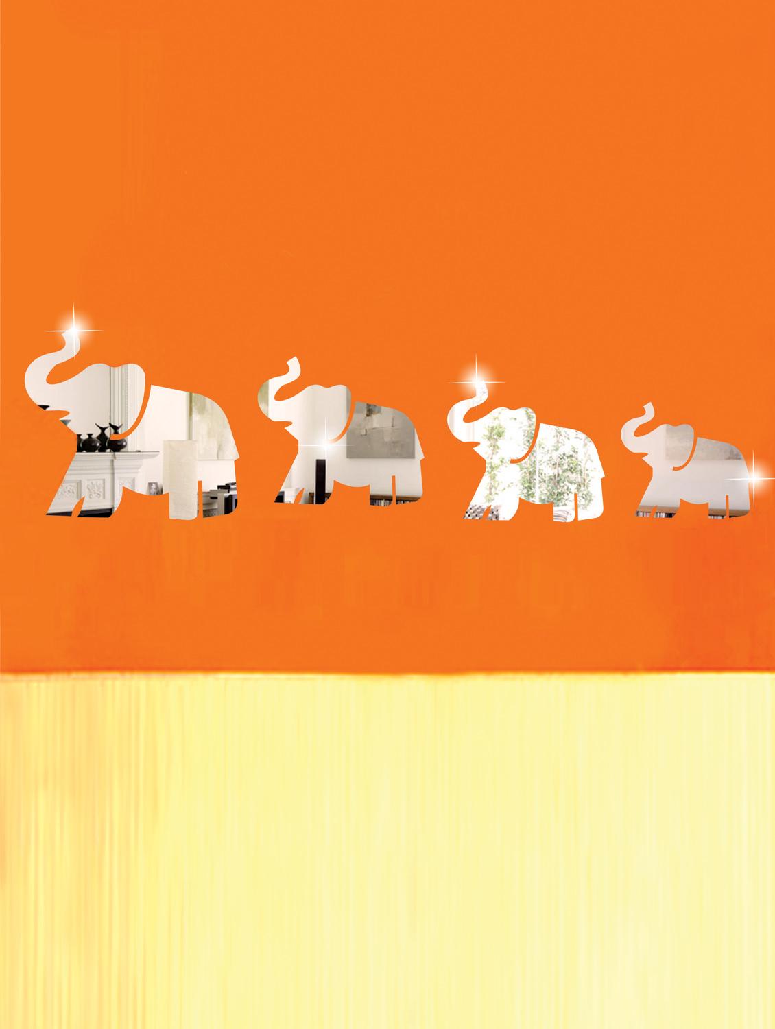 Elephants 3D Mirror Sticker - Zeeshaan