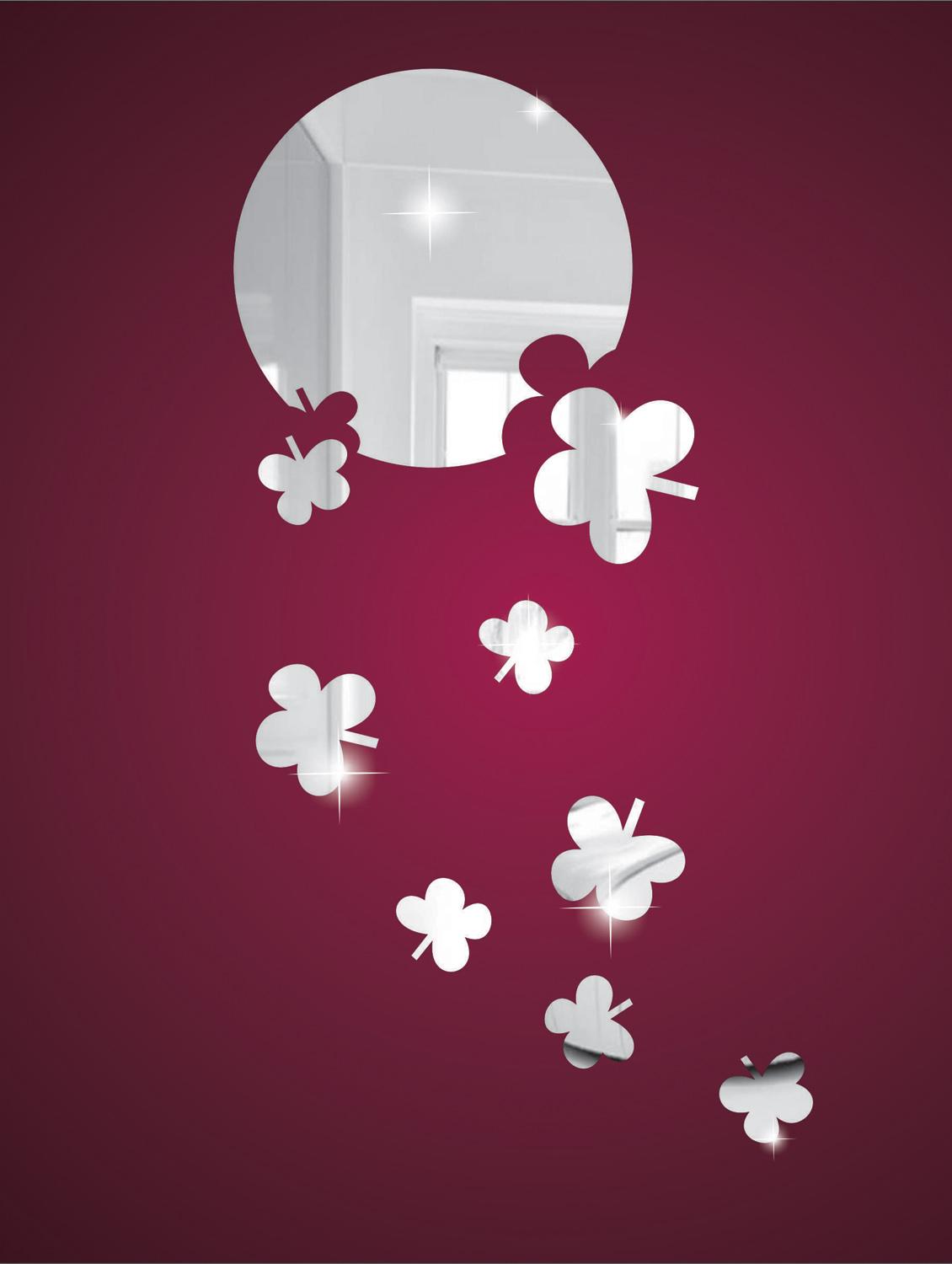 Falling Flowers 3D Mirror Sticker - Zeeshaan