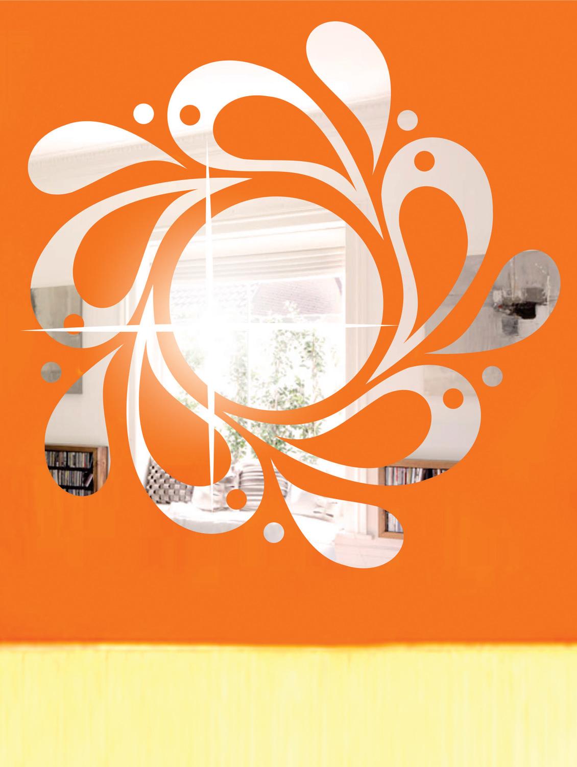 Circling Droplets 3D Mirror Sticker - Zeeshaan