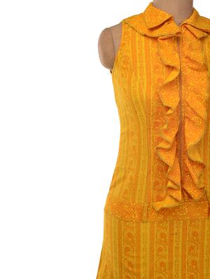 sleeveless yellow frill dress - 6780 - Standard Image - 4