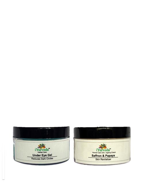 Saffron & Papaya Anti Wrinkle Cream & Under Eye Gel - Pack Of 2 - IYurveda