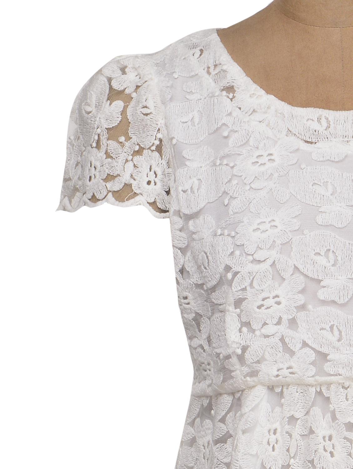Elegant White Lace Dress - 69319 - Zoom Image - 4