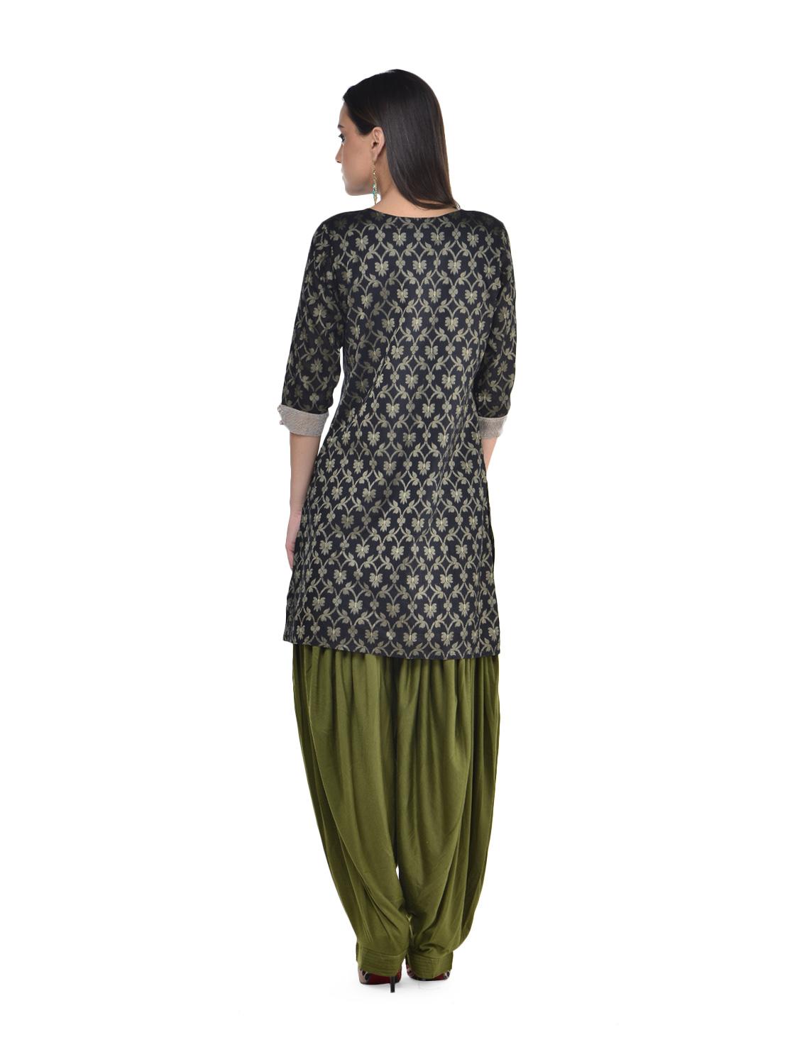 mehendi green cotton patiala salwar - 69496 - Zoom Image - 4
