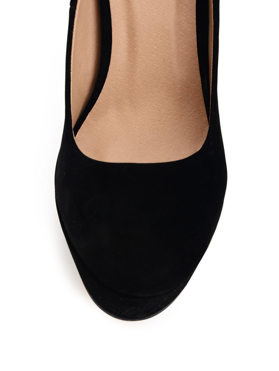 Black Faux Suede Pumps - 7249 - Zoom Image - 4