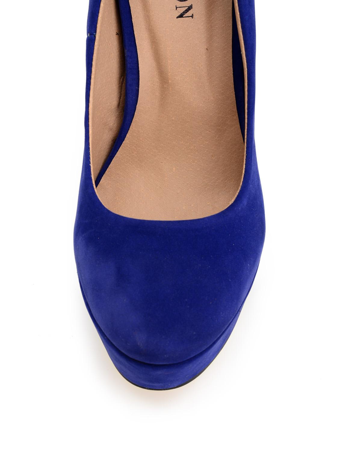 Royal Blue Faux Suede Pumps - 7250 - Zoom Image - 4