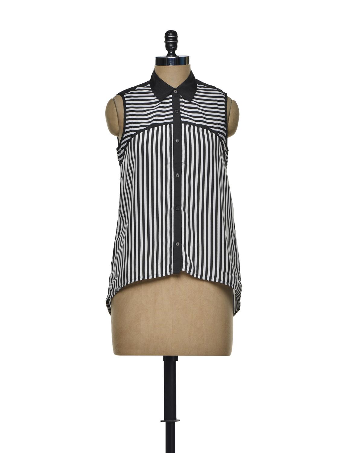 Fluid Black And White Striped Shirt - Mishka