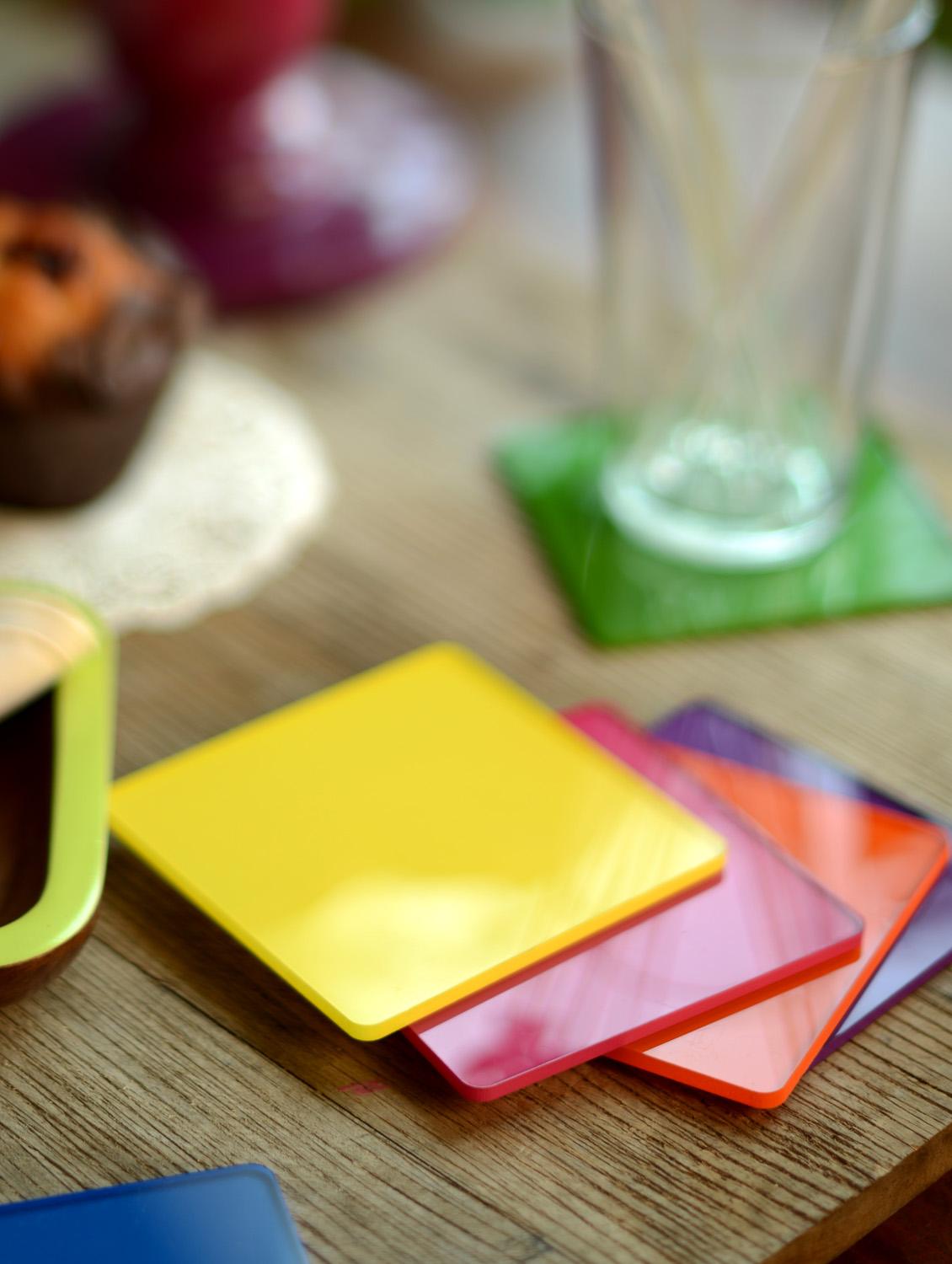 Multi Hue Acrylic Coasters (Set Of 6) - Chalk N Cheese Lifestyles