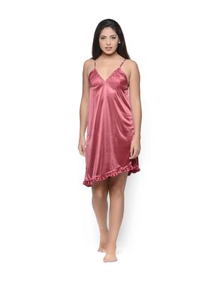 satin pink nighty and robe set - 85712 - Standard Image - 4