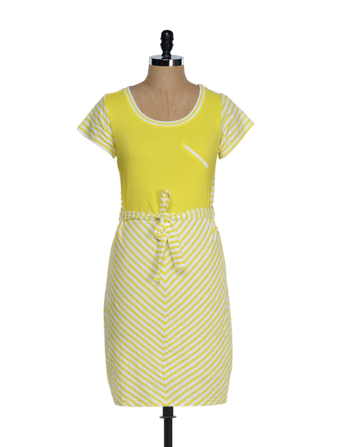Striped Yellow Flavour Dress - QUEST