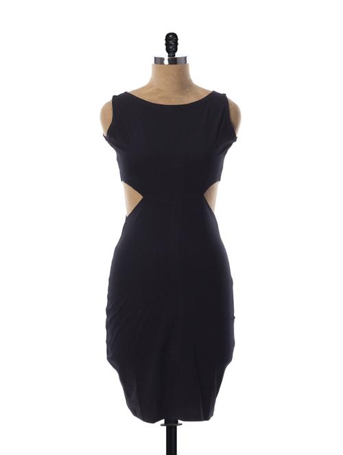 Sexy Black Dress With Side Cuts - Miss Chase