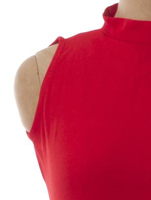 sultry red high collar neck gown - 88285 - Standard Image - 4