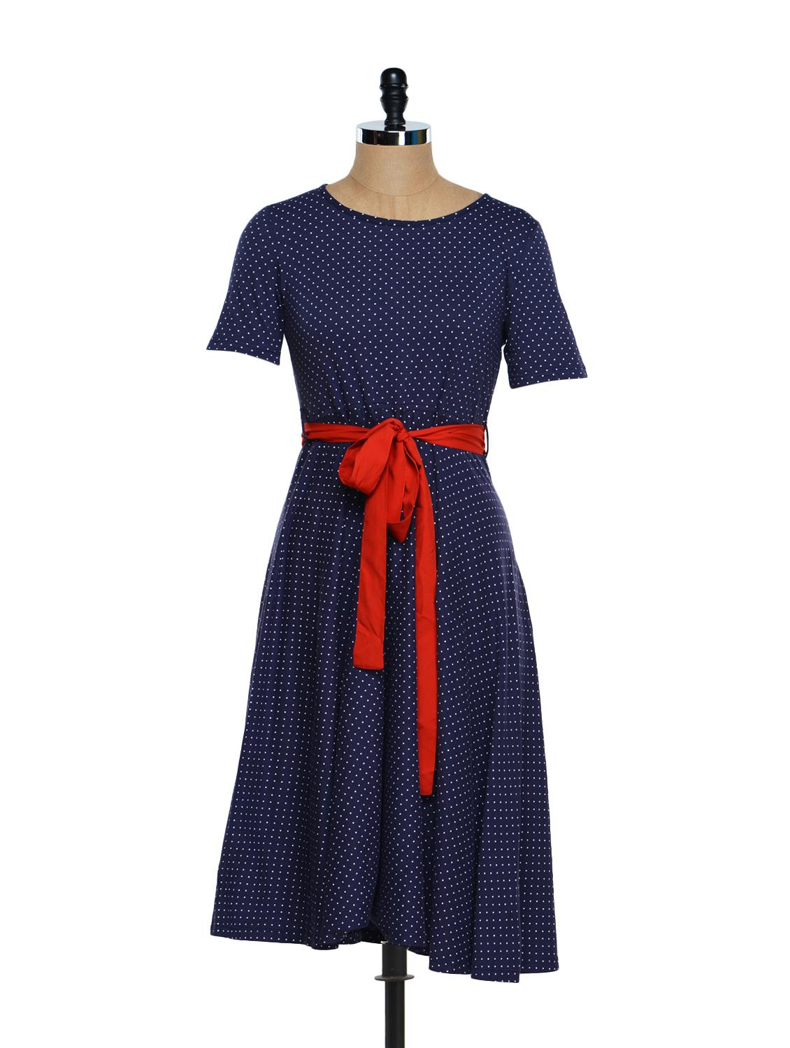 Polka Print Midi Dress - Magnetic Designs