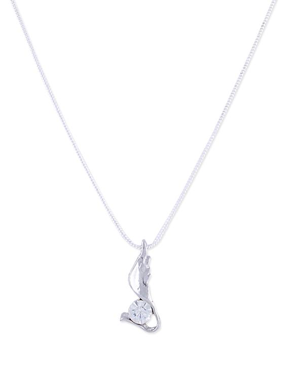Delicate Diamond Pendant In Silver - DIOVANNI
