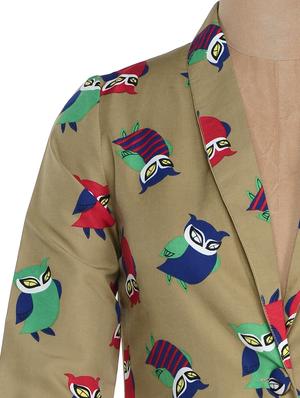 owl print polyester waistcoat - 894342 - Standard Image - 4