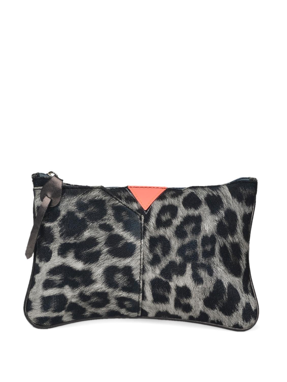 Black And Grey Leopard Print Small Pouch - HARP