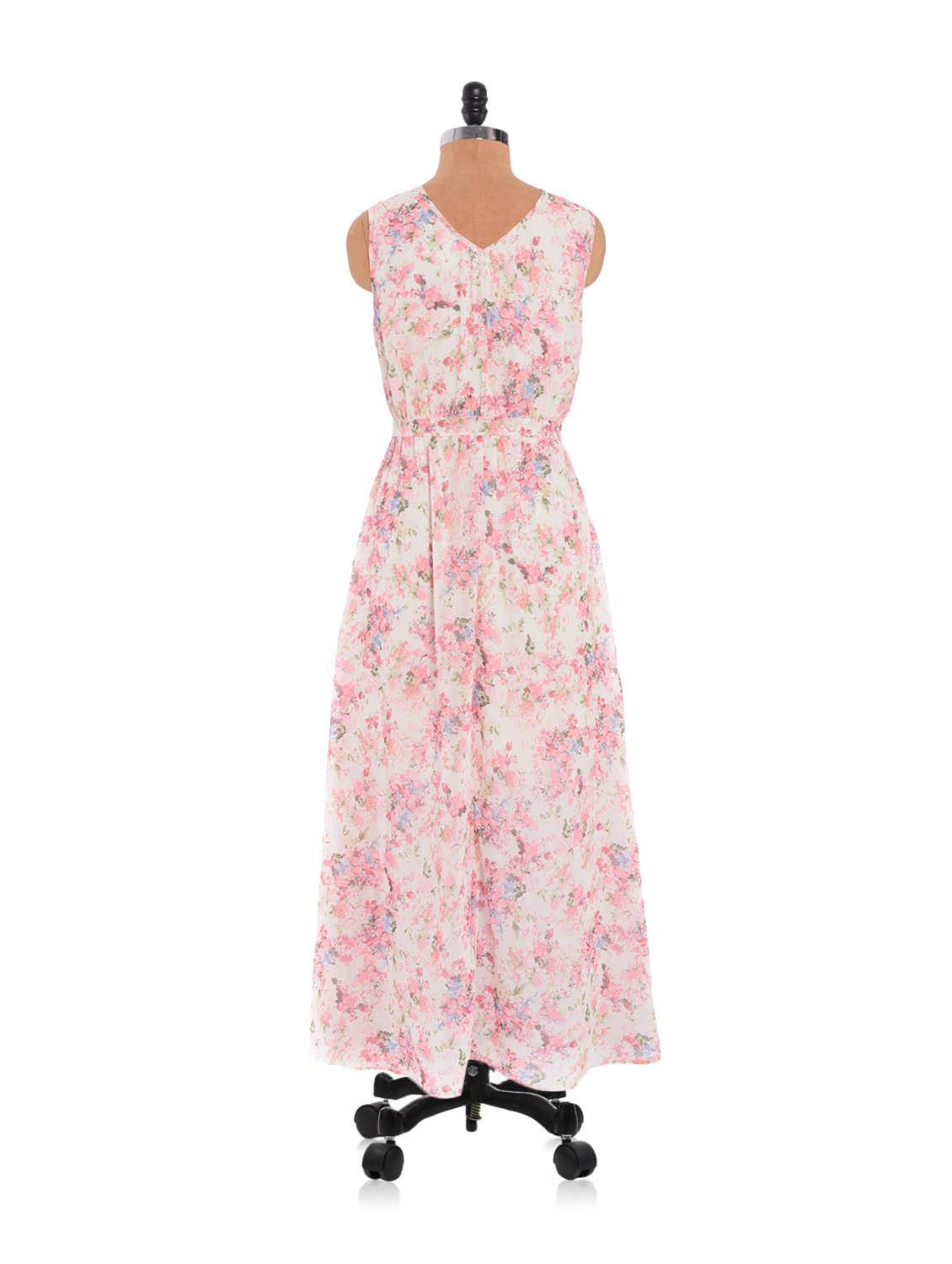 White Floral Print Sleeveless Jumpsuit - URBAN RELIGION