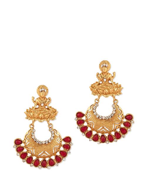 Gold Plated Temple Design Earring - Voylla