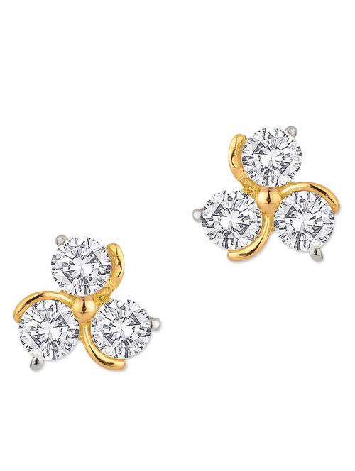 Gold Plated Stud Earrings With Sparkling Swarovski Crystal - Voylla