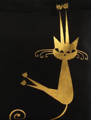 peppy hangcat print black shopping bag - 920388 - Standard Image - 4