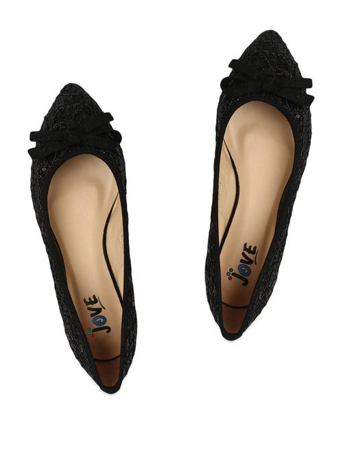Sequinned black bow ballerinas - 922173 - Very Small Image - 1