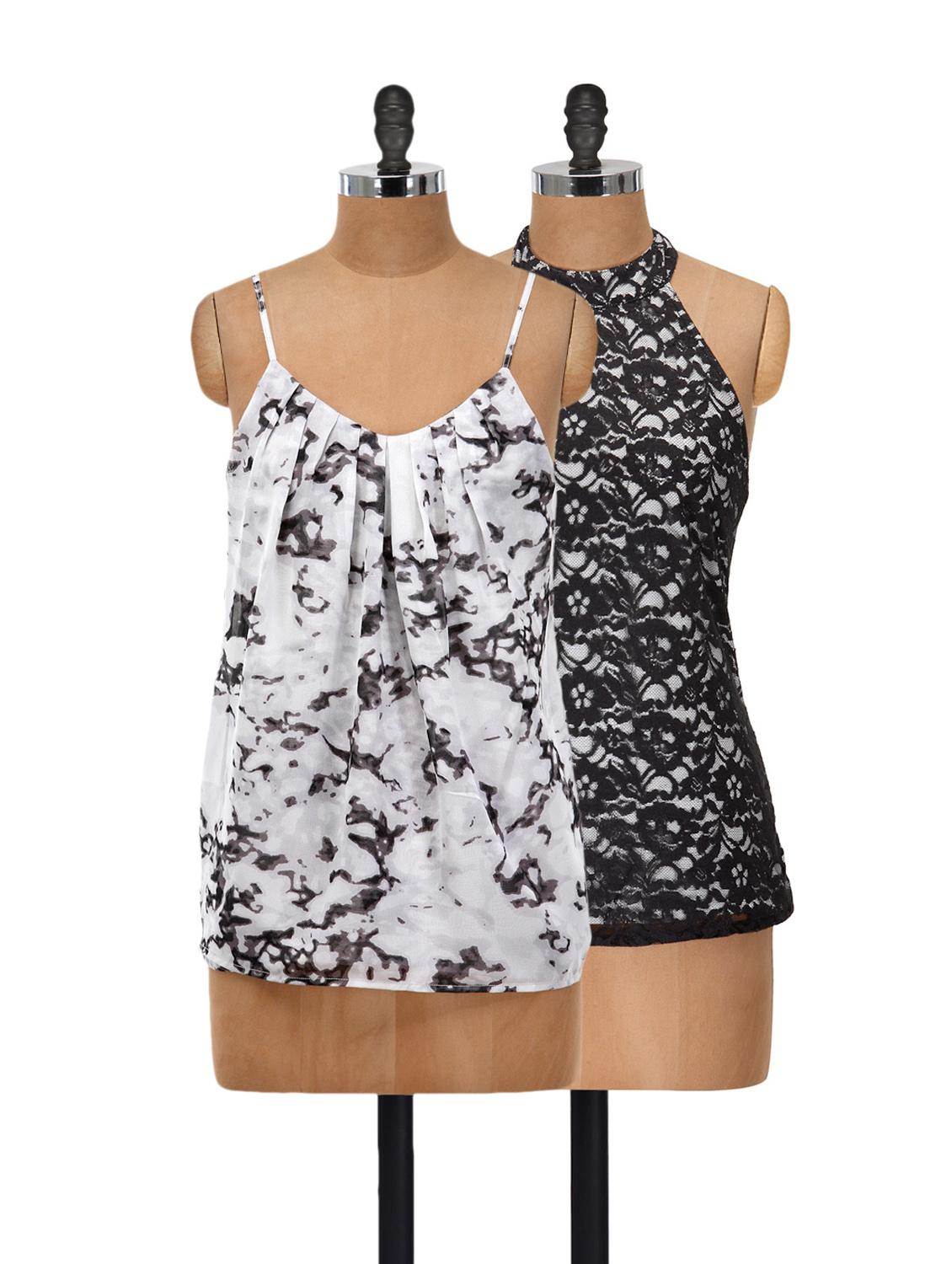 Lace And Gathers Top Set - @ 499